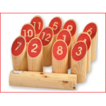 het numbers kubb spel is genummerd van 1 tot en met 12